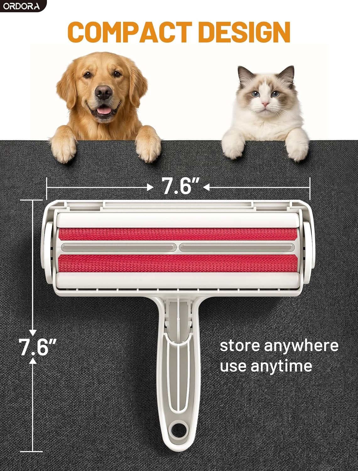 Premium Reusable Pet Hair Remover Roller | Eco-Friendly Lint & Fur Removal Tool | For Dogs, Cats, Furniture, Couches, Bedding & Car Interiors