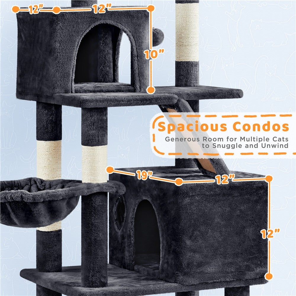 Luxury Multi-Level Cat Tree Tower | Large Condo & Scratching Post Activity Centre