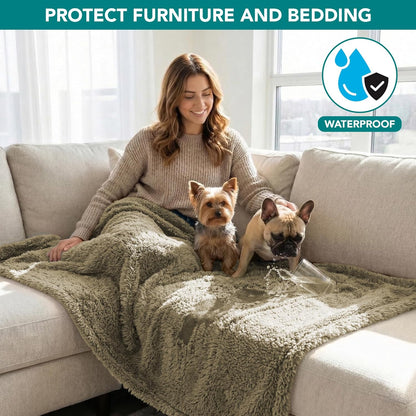 Luxury Waterproof Sherpa Pet Blanket | Reversible Comfort Throw for Dogs & Cats