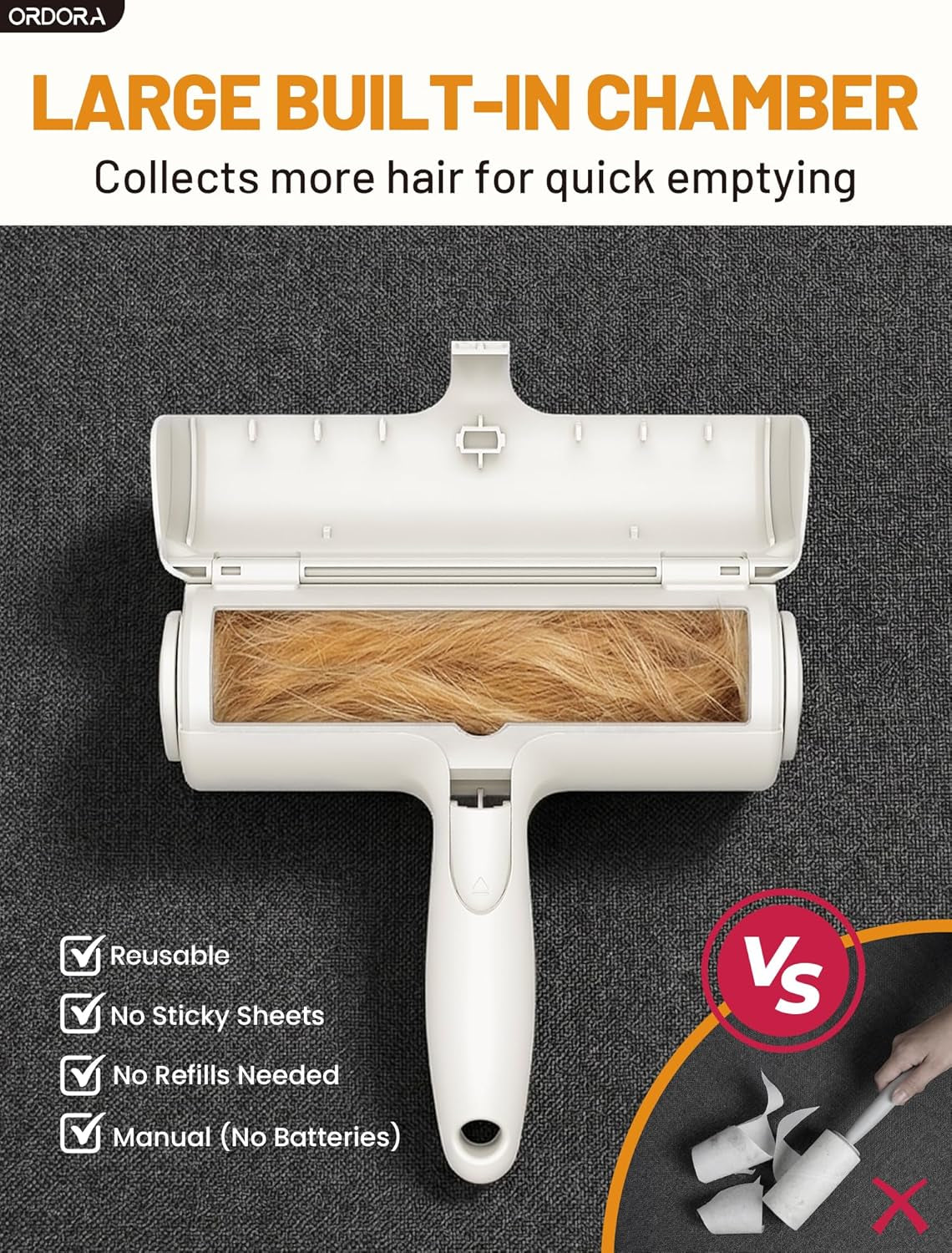 Premium Reusable Pet Hair Remover Roller | Eco-Friendly Lint & Fur Removal Tool | For Dogs, Cats, Furniture, Couches, Bedding & Car Interiors