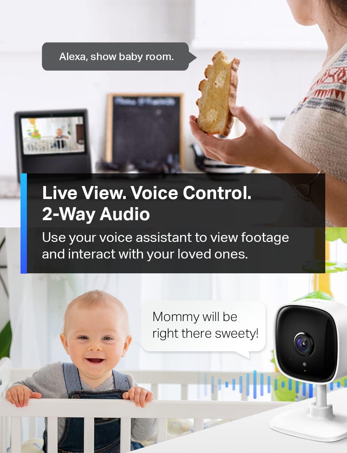 TP-Link Tapo C100 1080P Indoor Pet Camera | HD Night Vision, Motion Detection & 2-Way Audio | Pet & Home Monitoring
