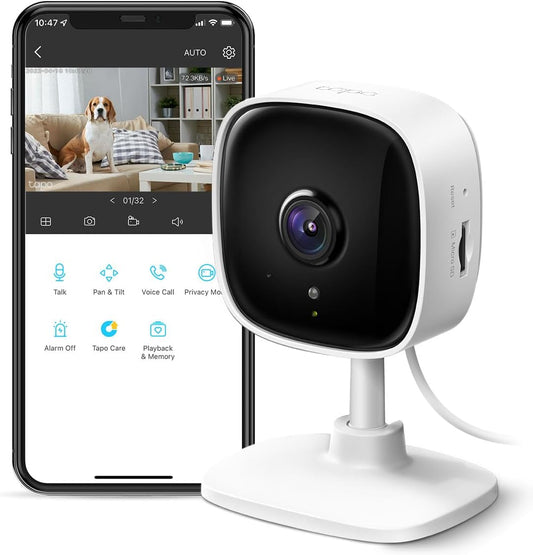 TP-Link Tapo C100 1080P Indoor Pet Camera | HD Night Vision, Motion Detection & 2-Way Audio | Pet & Home Monitoring