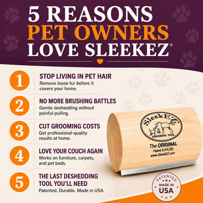 Premium Deshedding Dog Brush | Patented Grooming Tool for Short, Medium & Long Coats | 5-Inch Pet Hair Remover