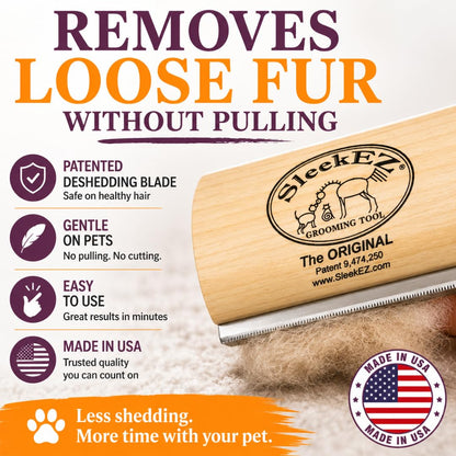 Premium Deshedding Dog Brush | Patented Grooming Tool for Short, Medium & Long Coats | 5-Inch Pet Hair Remover