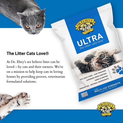 Premium Ultra Unscented Clumping Clay Cat Litter | Superior Odor Control & Easy Scoop | 40 lb Bag
