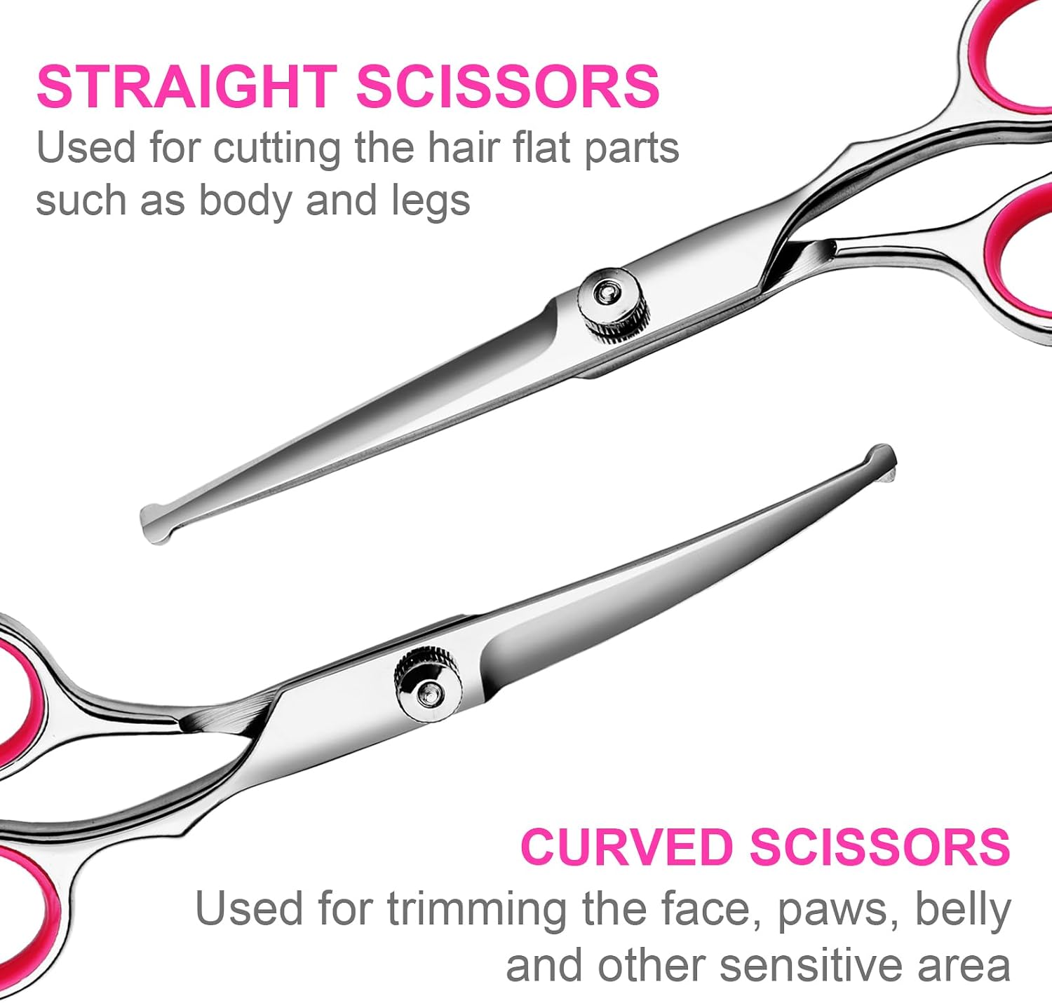 Professional Pet Grooming Scissors Kit | 5-Piece Stainless Steel Shears Set | For Dogs & Cats Home & Salon Grooming