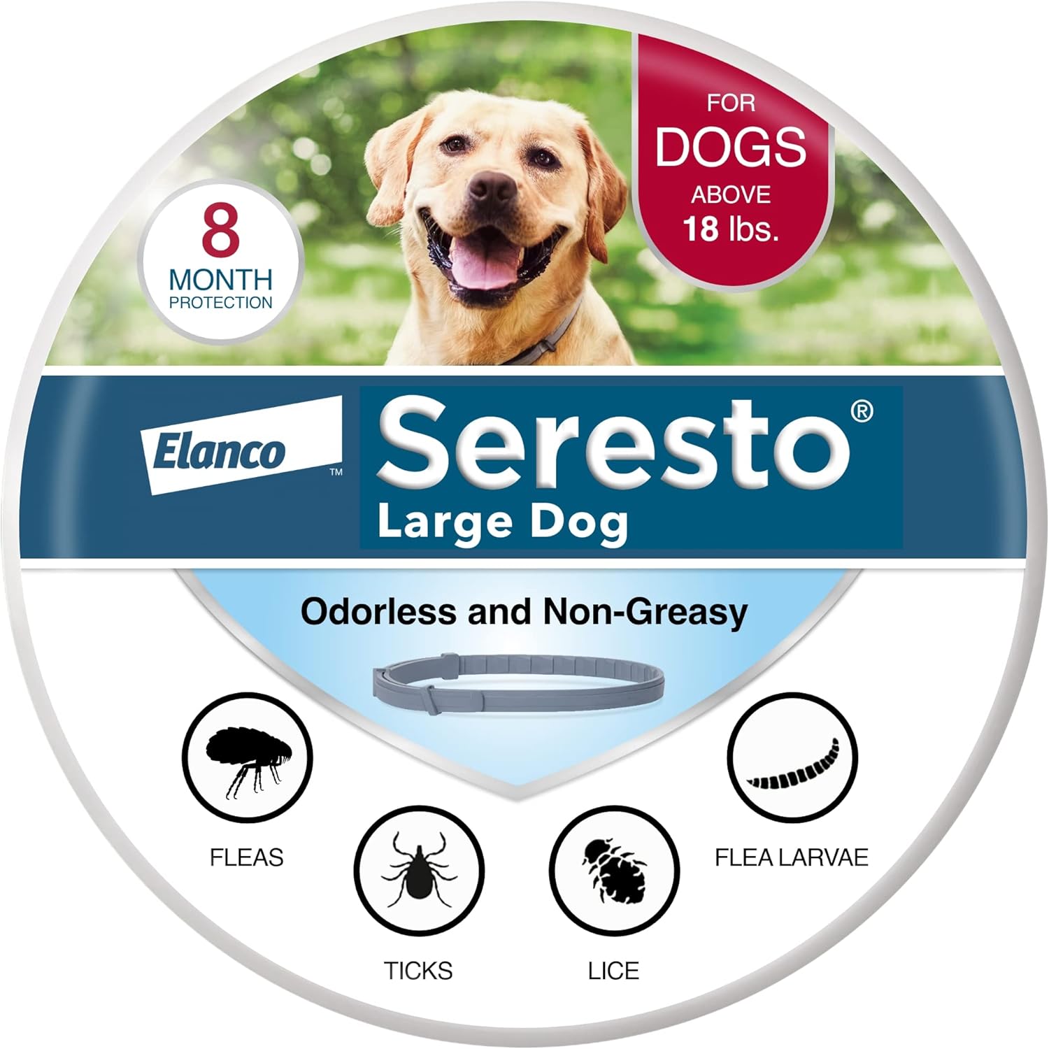 Seresto Flea & Tick Collar for Large Dogs | 8-Month Protection & Prevention | For Dogs Over 18 lbs
