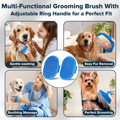 Premium Pet Grooming & Bath Kit | 6-Piece Dog & Cat Washing, Brushing & Grooming Set | For At-Home Spa Care