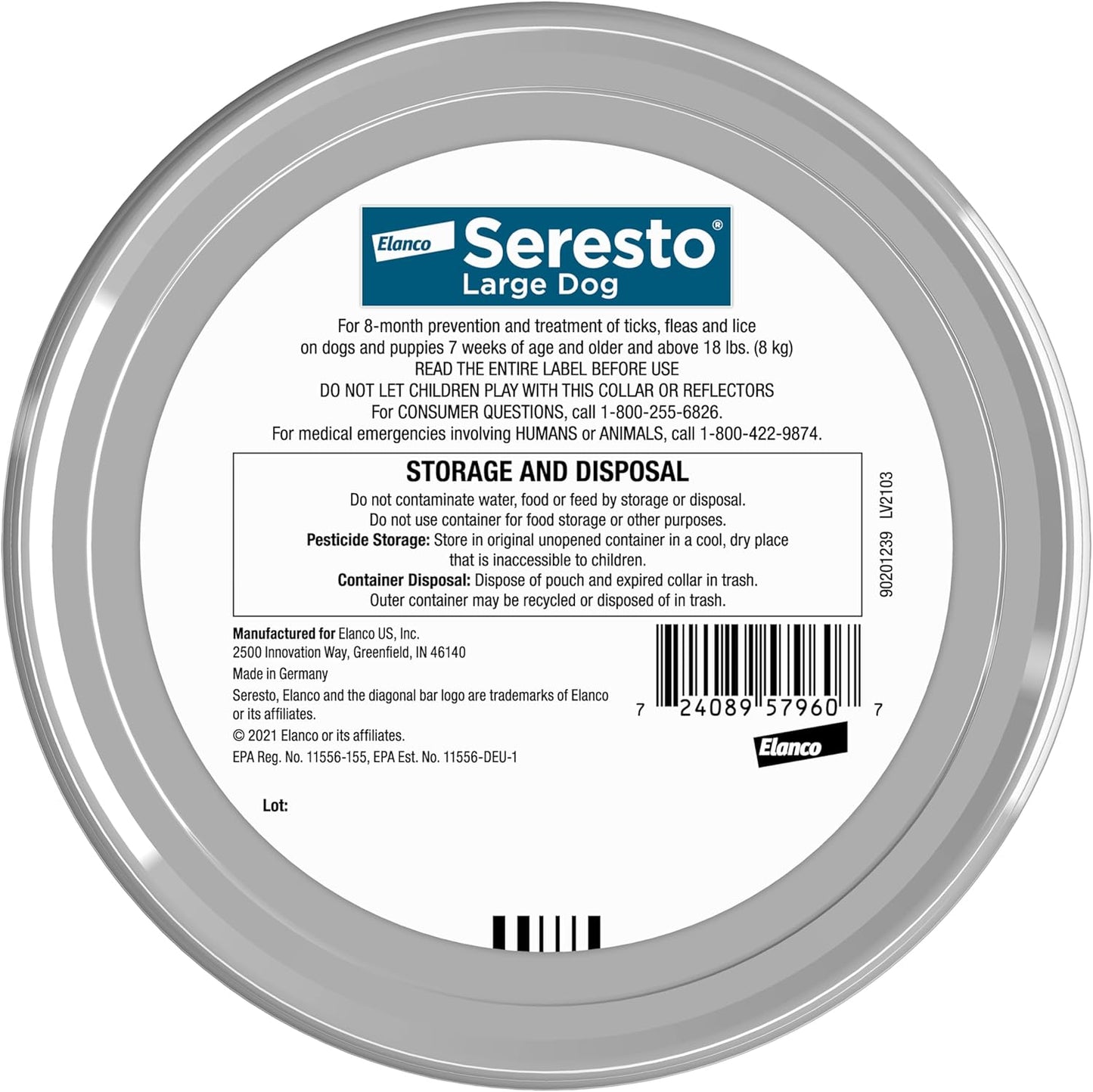 Seresto Flea & Tick Collar for Large Dogs | 8-Month Protection & Prevention | For Dogs Over 18 lbs