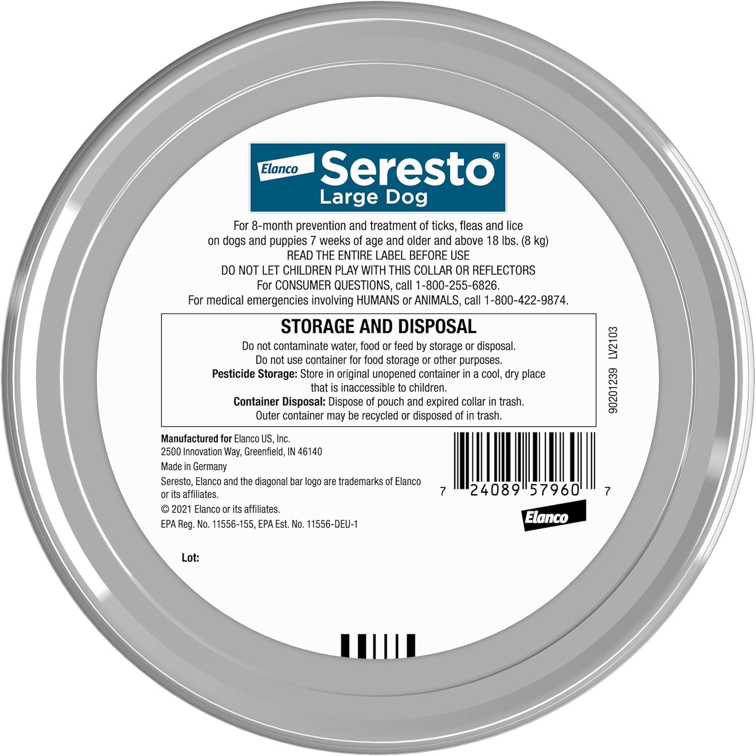 Seresto Flea & Tick Collar for Large Dogs | 8-Month Protection & Prevention | For Dogs Over 18 lbs