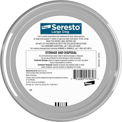 Seresto Flea & Tick Collar for Large Dogs | 8-Month Protection & Prevention | For Dogs Over 18 lbs