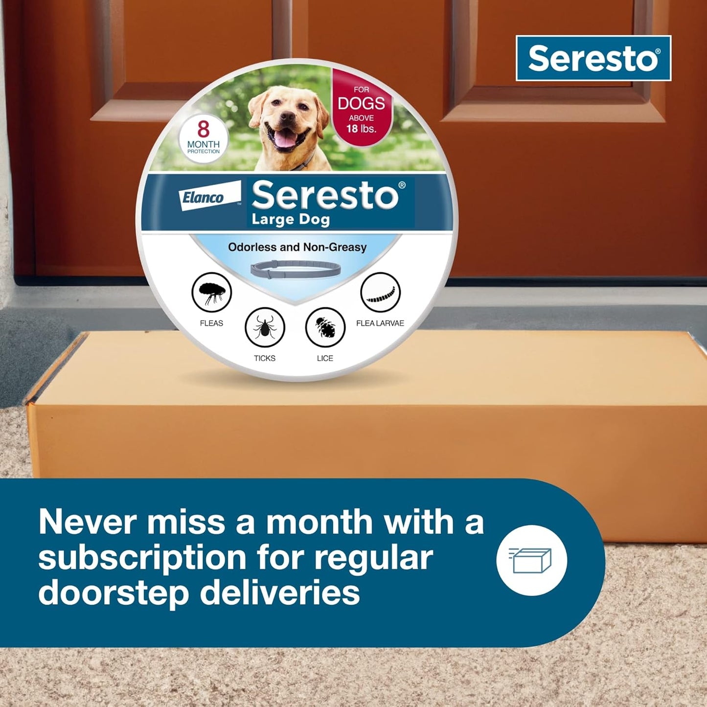 Seresto Flea & Tick Collar for Large Dogs | 8-Month Protection & Prevention | For Dogs Over 18 lbs