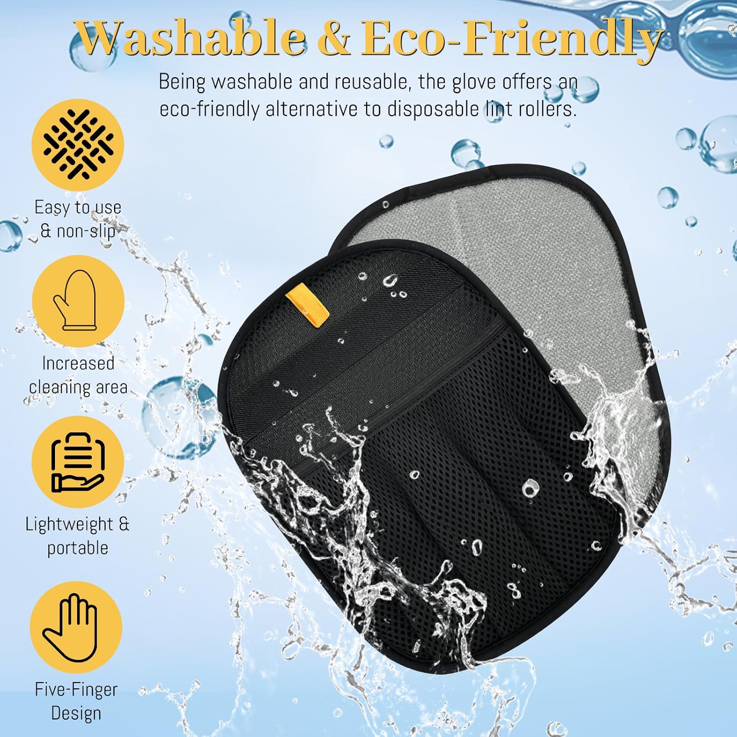 Premium Pet Hair Removal Grooming Glove | Reusable 5-Finger Deshedding Mitt | For Dogs, Cats, Furniture & Car Interiors