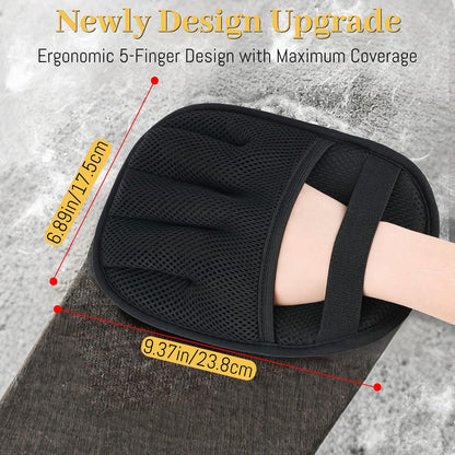 Premium Pet Hair Removal Grooming Glove | Reusable 5-Finger Deshedding Mitt | For Dogs, Cats, Furniture & Car Interiors