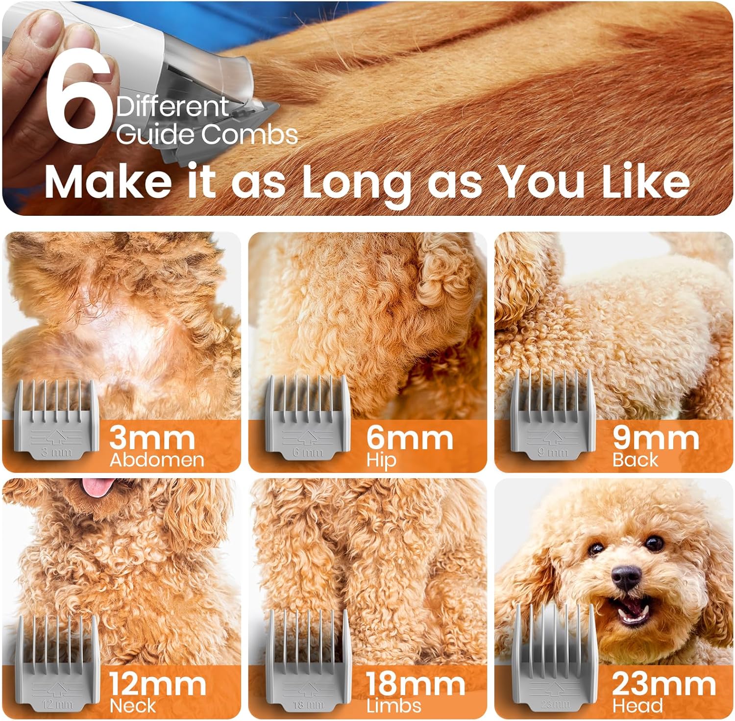 Professional 7-in-1 Pet Grooming Vacuum Kit for Dogs & Cats | Low-Noise Hair Clippers, Deshedding Brush & Nail Grinder | Powerful Grooming Vacuum with Large 1.5L Dust Cup