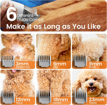 Professional 7-in-1 Pet Grooming Vacuum Kit for Dogs & Cats | Low-Noise Hair Clippers, Deshedding Brush & Nail Grinder | Powerful Grooming Vacuum with Large 1.5L Dust Cup