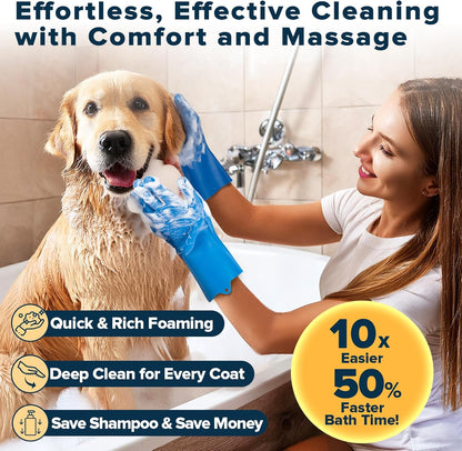 Premium Pet Grooming & Bath Kit | 6-Piece Dog & Cat Washing, Brushing & Grooming Set | For At-Home Spa Care