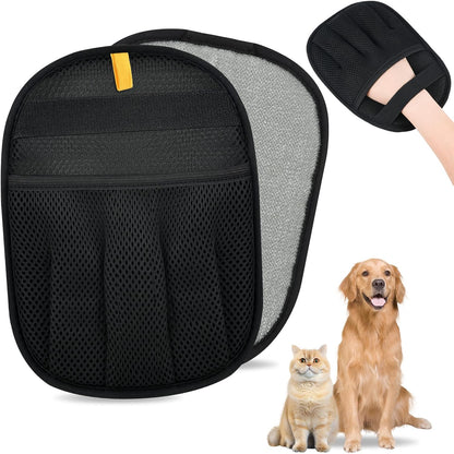 Premium Pet Hair Removal Grooming Glove | Reusable 5-Finger Deshedding Mitt | For Dogs, Cats, Furniture & Car Interiors
