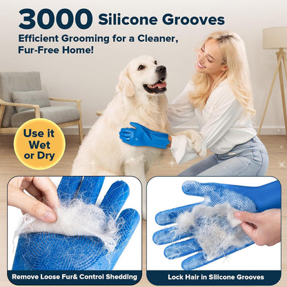 Premium Pet Grooming & Bath Kit | 6-Piece Dog & Cat Washing, Brushing & Grooming Set | For At-Home Spa Care