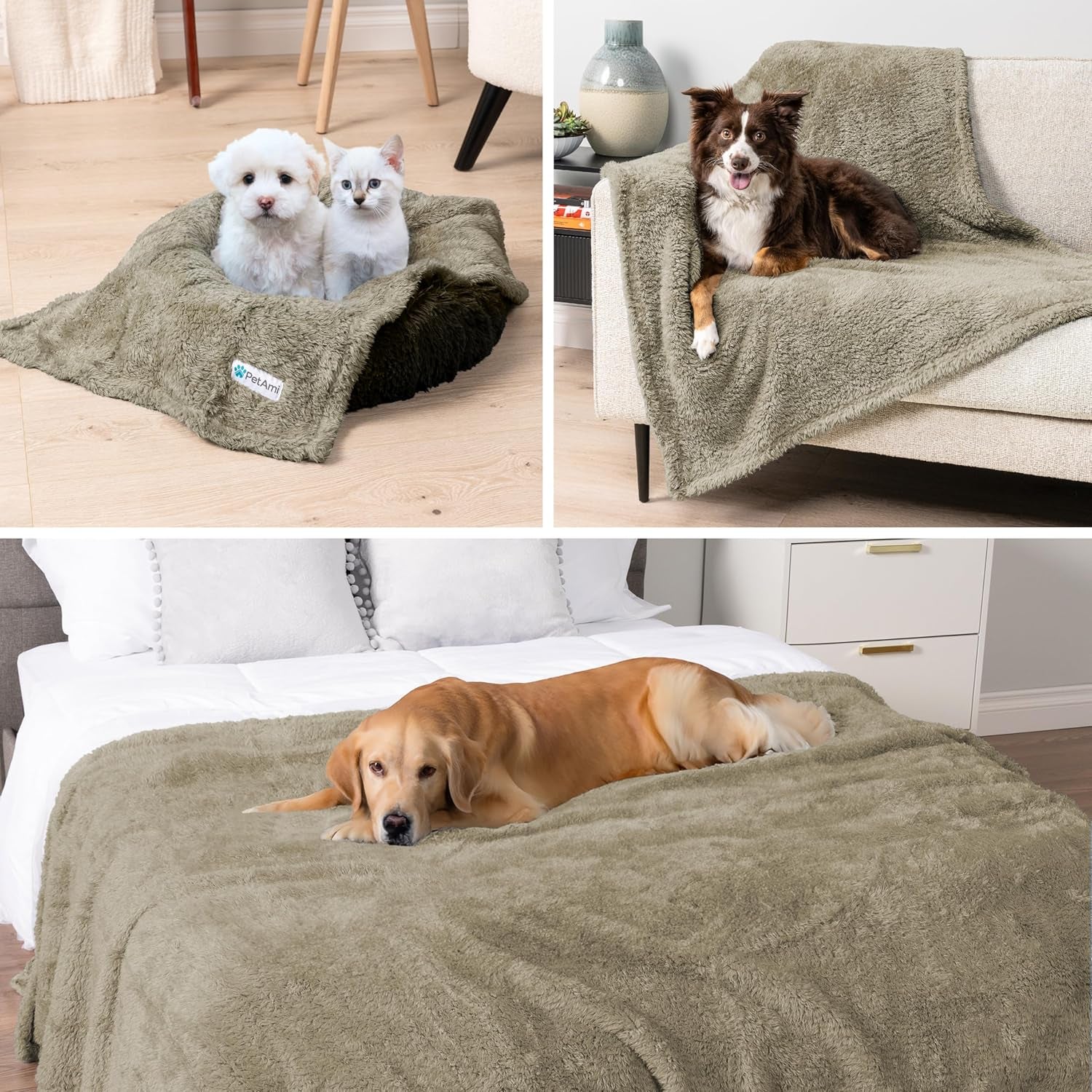 Luxury Waterproof Sherpa Pet Blanket | Reversible Comfort Throw for Dogs & Cats