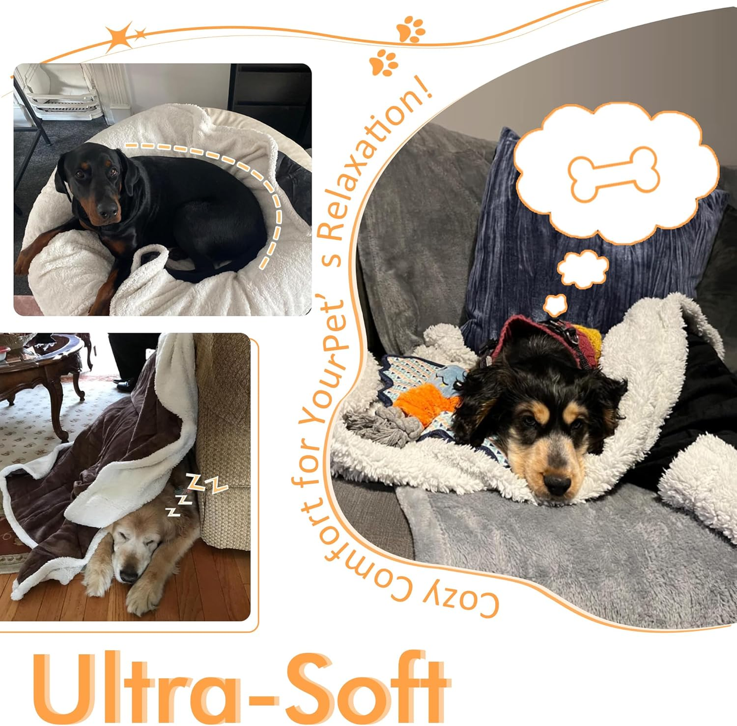 Luxury Sherpa Fleece Pet Blanket | Ultra-Soft, Washable & Furniture-Friendly | Cozy Comfort for Dogs & Cats