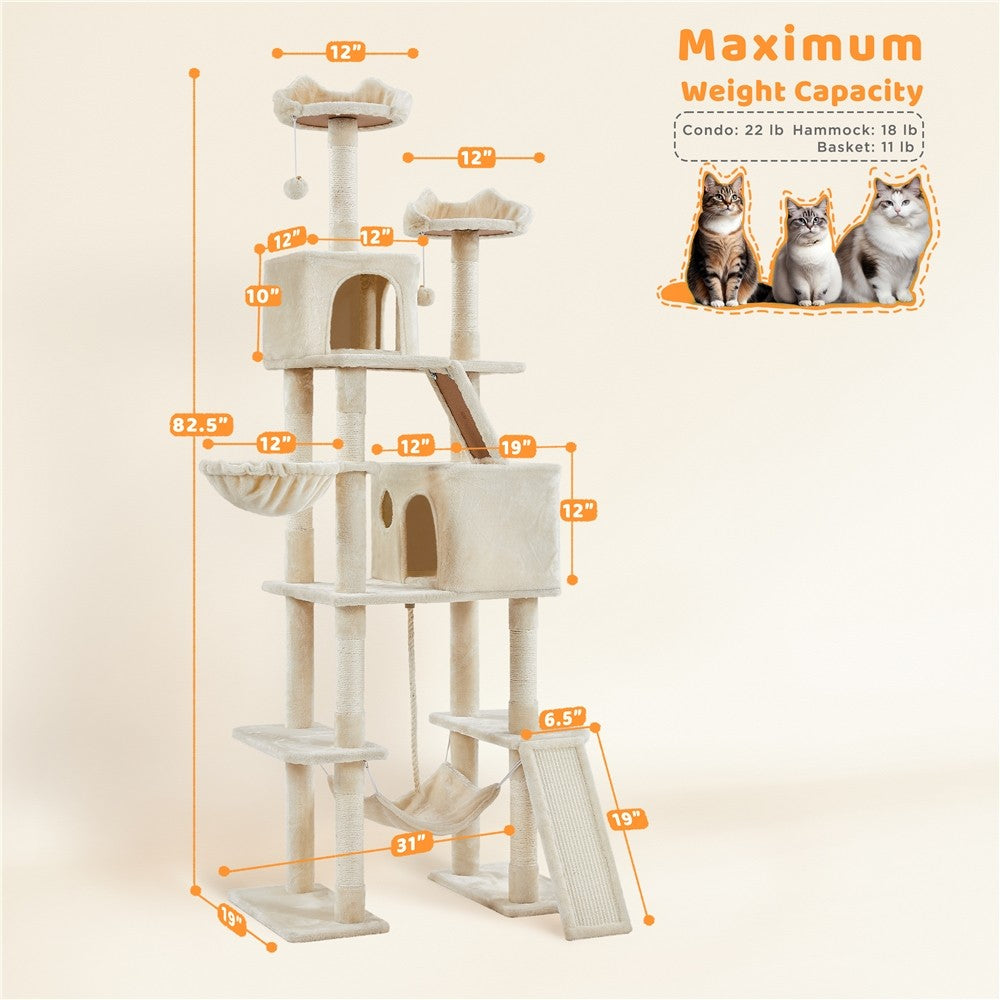 Luxury Multi-Level Cat Tree Tower | Large Condo & Scratching Post Activity Centre