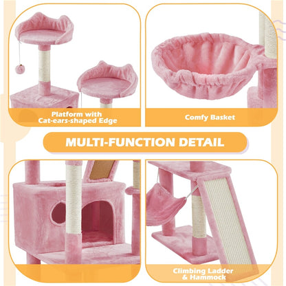 Luxury Multi-Level Cat Tree Tower | Large Condo & Scratching Post Activity Centre
