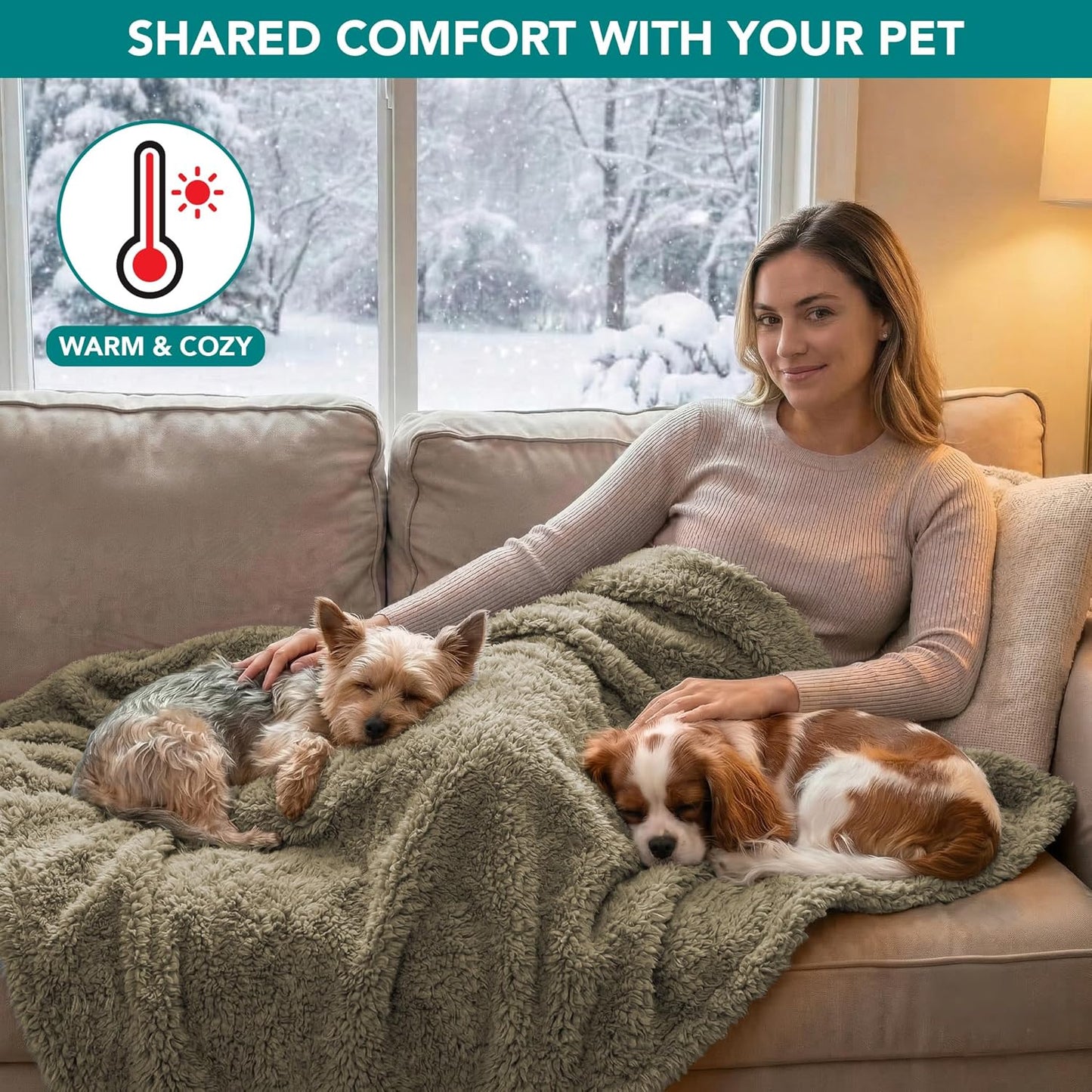 Luxury Waterproof Sherpa Pet Blanket | Reversible Comfort Throw for Dogs & Cats
