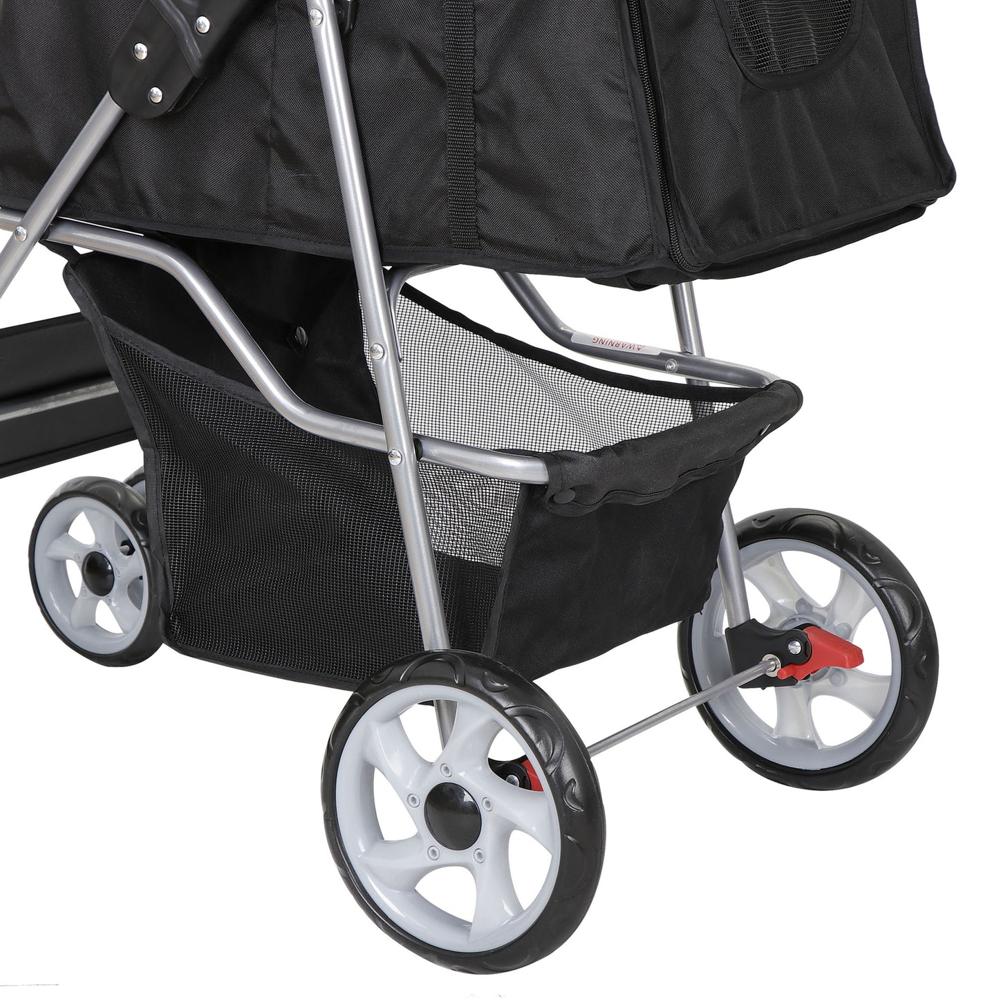 Premium Pet Stroller | Four-Wheel Comfort Carrier with Storage Basket for Dogs & Cats
