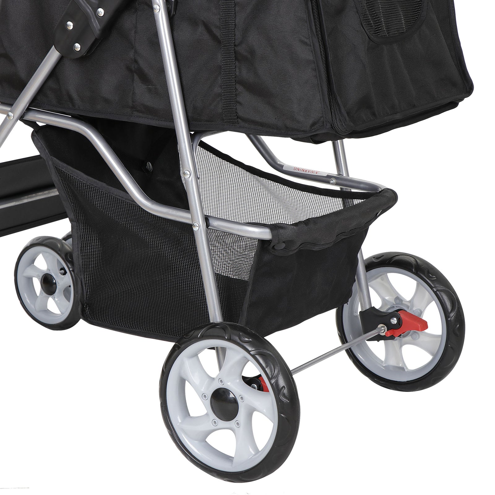 Premium Pet Stroller | Four-Wheel Comfort Carrier with Storage Basket for Dogs & Cats