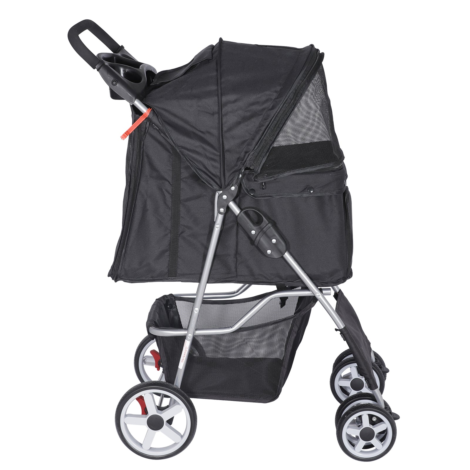 Premium Pet Stroller | Four-Wheel Comfort Carrier with Storage Basket for Dogs & Cats